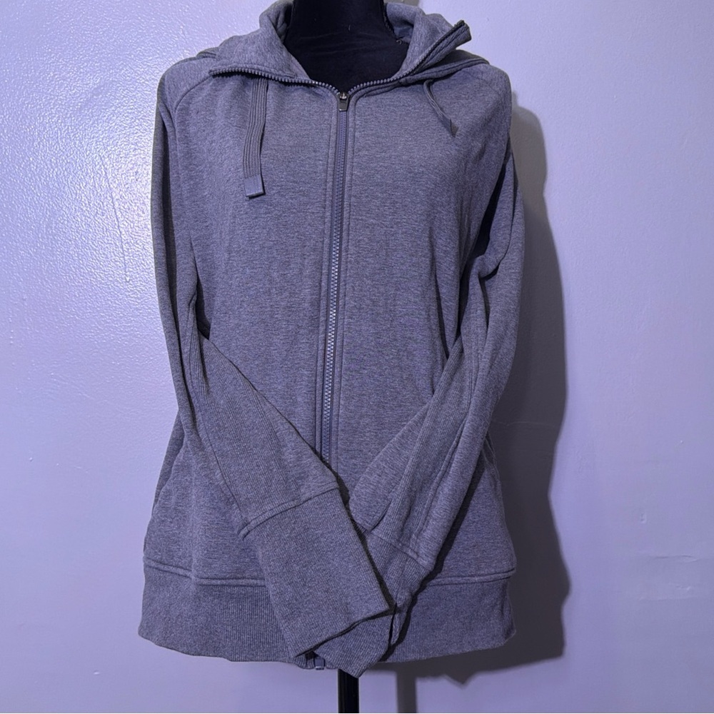 Athleta Triumph Hoodie Sweatshirt Womens Light Fog Grey - Picture 4 of 14